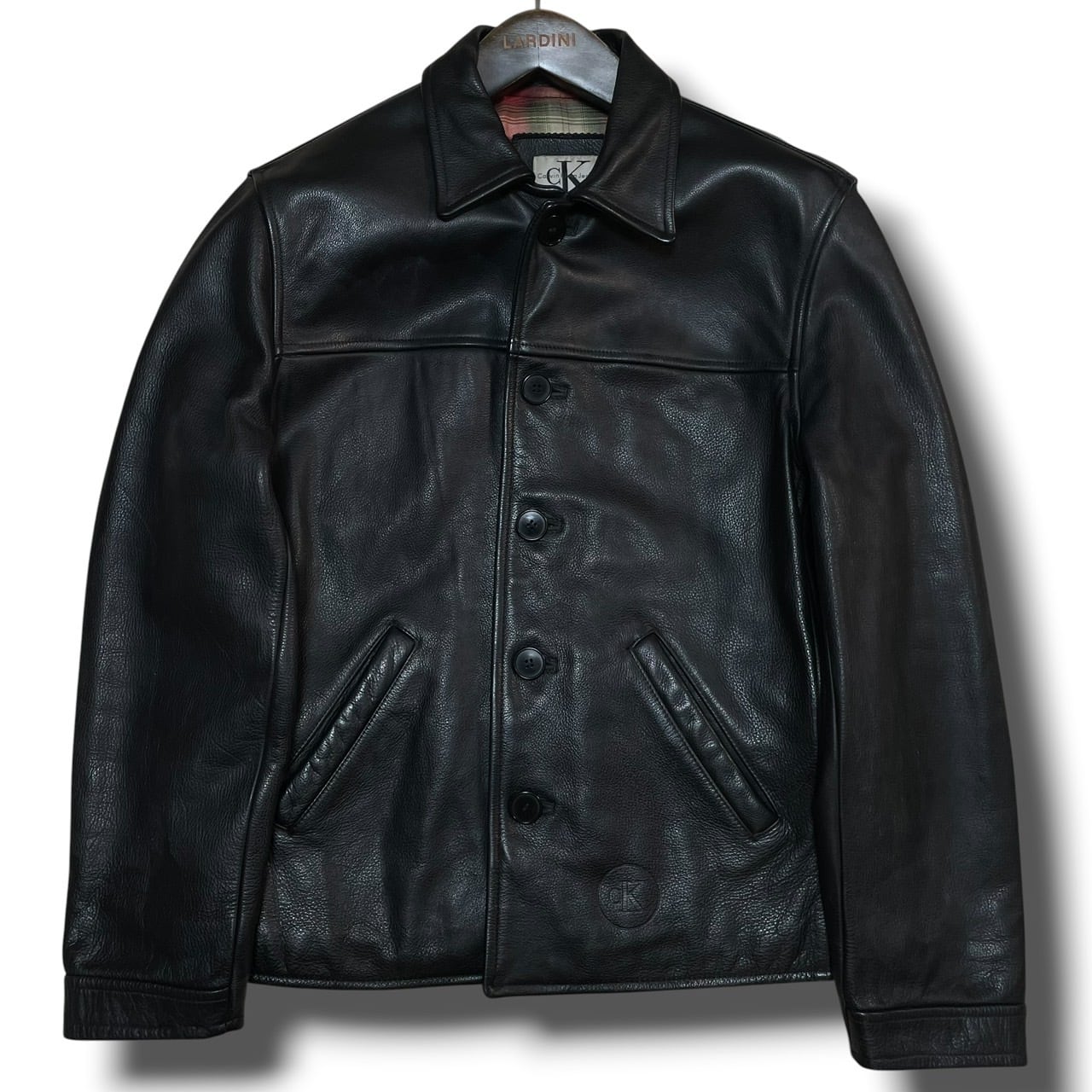 00s カルバンクライン CK   牛革 レザーカーコート 雰囲気抜群 ck Calvin Klein カルバンクライン 90s 00s OLD 本革