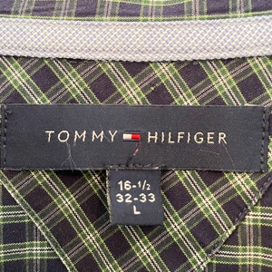 【Tommy Hilfiger】長袖シャツ チェック柄 ボタンダウン L トミーヒルフィガー ネイビー グリーン US古着