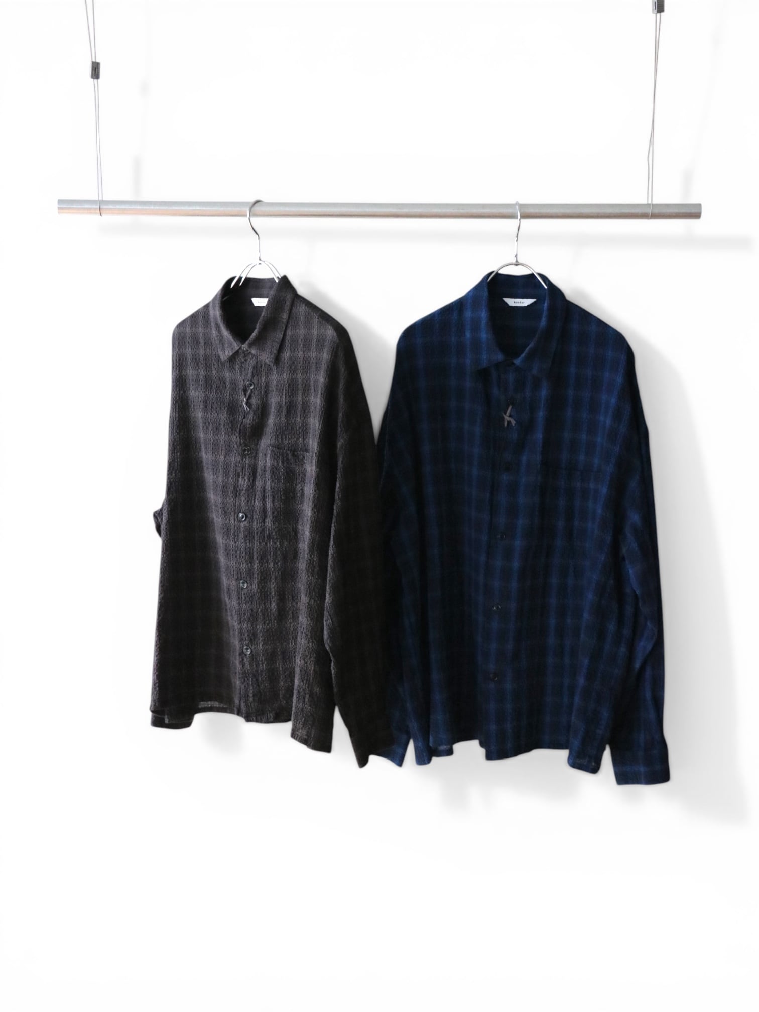 kontor -Overdye seersucker check shirt- / KON-SH05261 / コントール