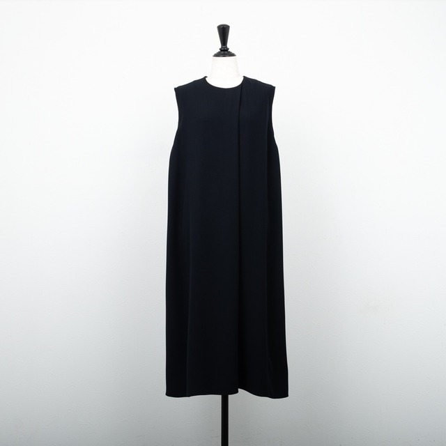 【Dignite collier／ディニテコリエ】ノースリーブタックワンピース（ネイビー）