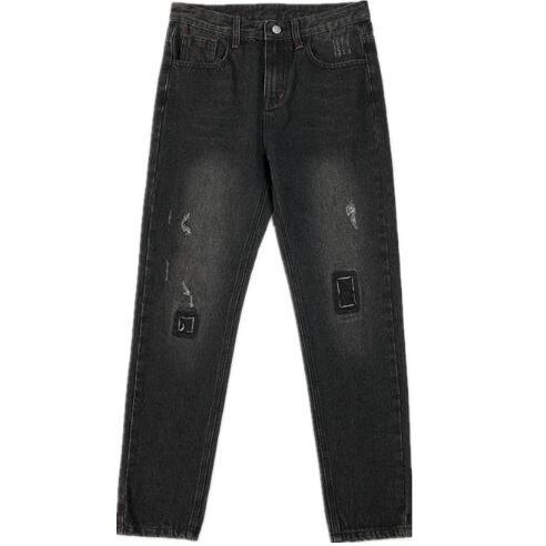 全2色 デニムパンツ ジーパン ジーンズ 刺繍 韓国ファッション