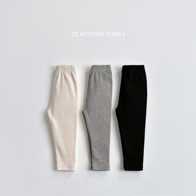 [即納M/L]≪VIVID-I≫Autumn ribbed leggings black 33