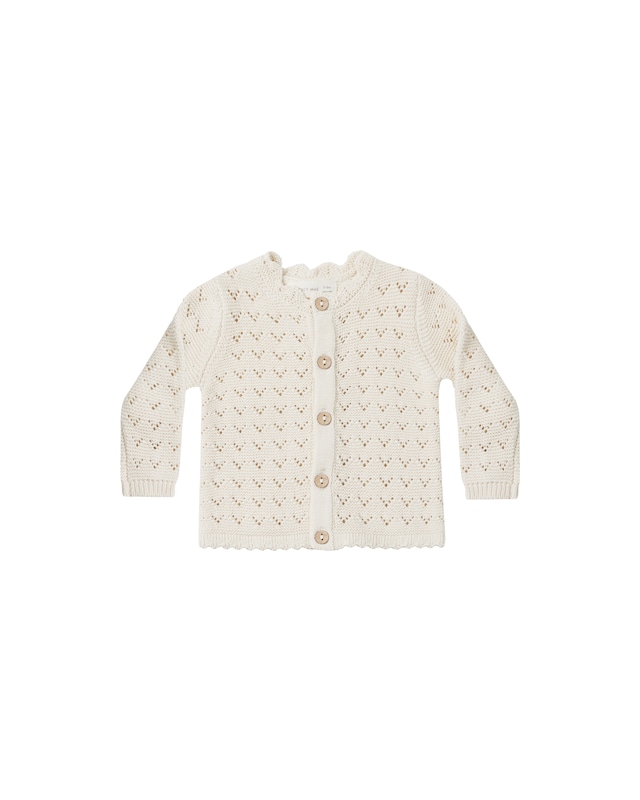 Quincy Mae - scalloped cardigan / NATURAL