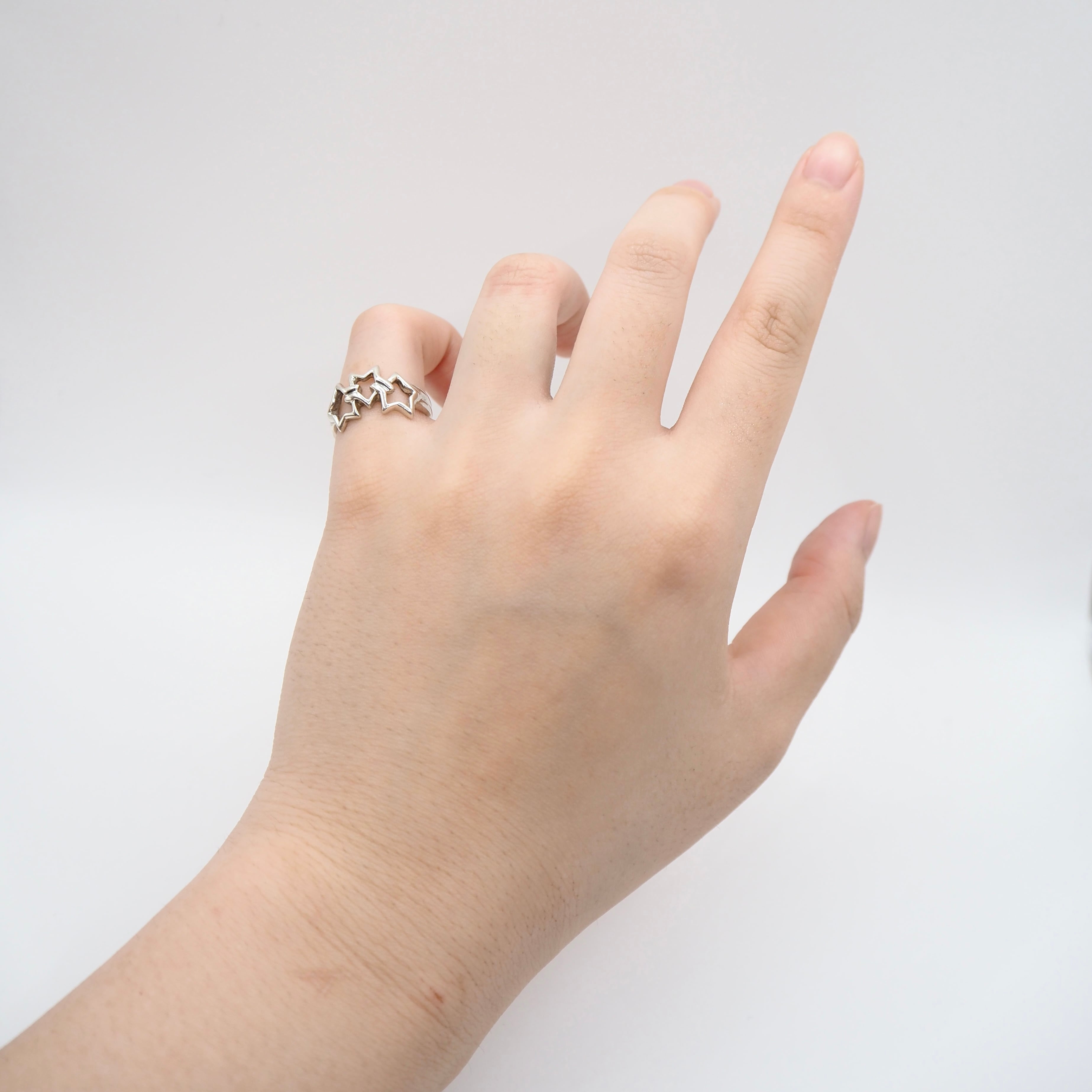 Tiffany&Co. 約9号 トリプルスター リング シルバー925 ティファニー