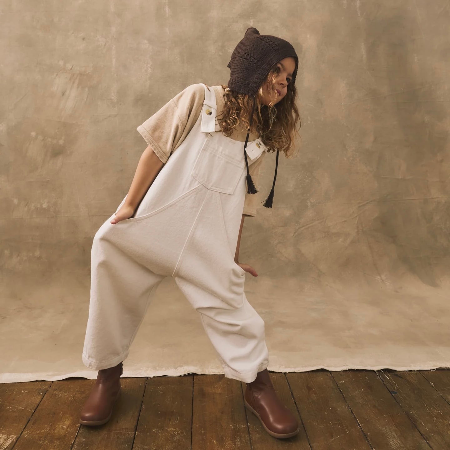 【The Simple Folk】The Oversized Denim Dungaree / undyed