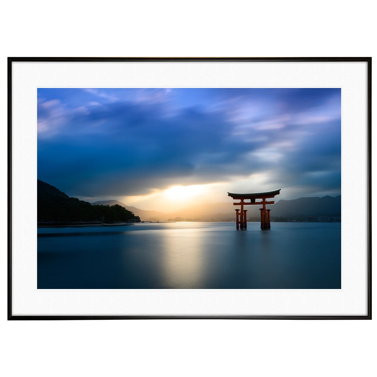 日本写真 広島県 厳島神社 インテリア モノクロアートポスター額装