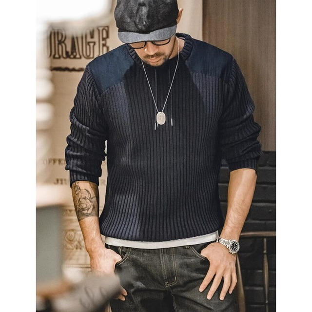 Stripe Patchwork Knit Sweater【G0941】