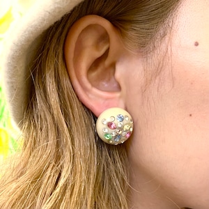 VITAGE 'WEISS' colorful rhinestone earrings