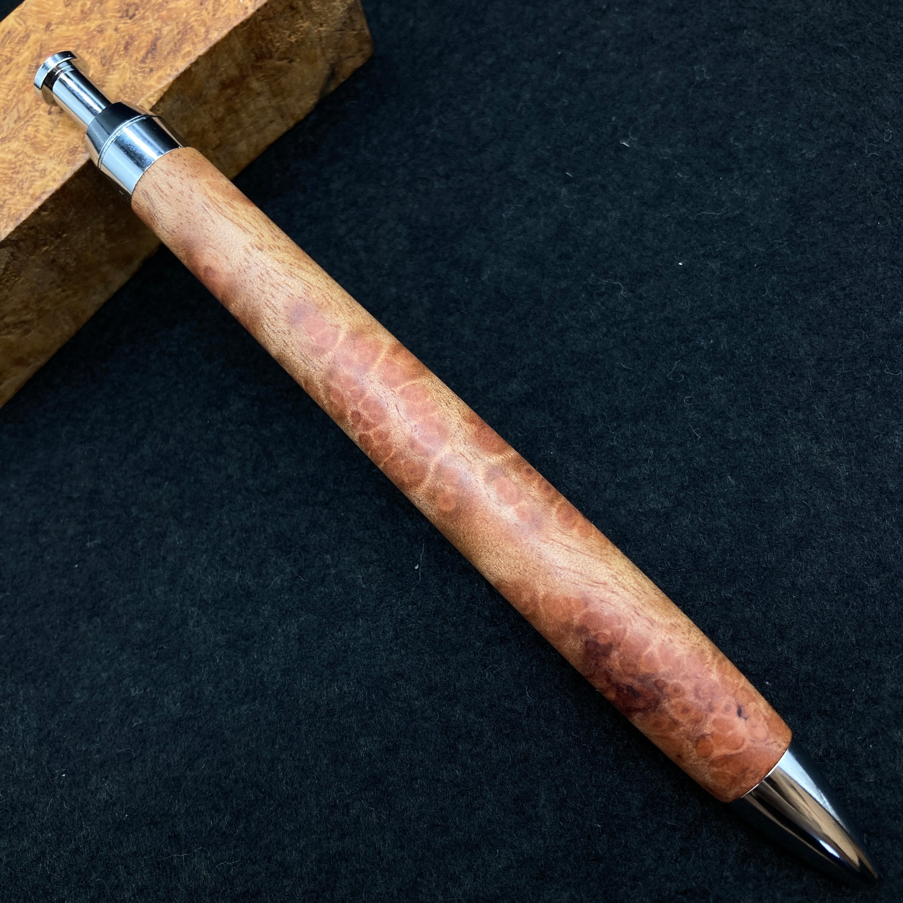 木軸ペン chry leather 黒檀 瘤杢 オーダー品 木軸ペン chry leather 黒檀