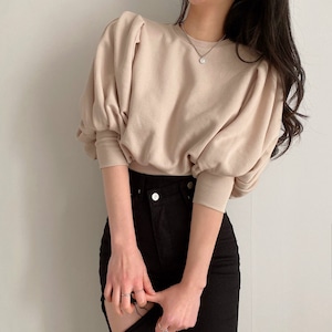 ボリューム 半袖 ショート丈トップス 3color ボリューム 半袖 ショート丈トップス 3color