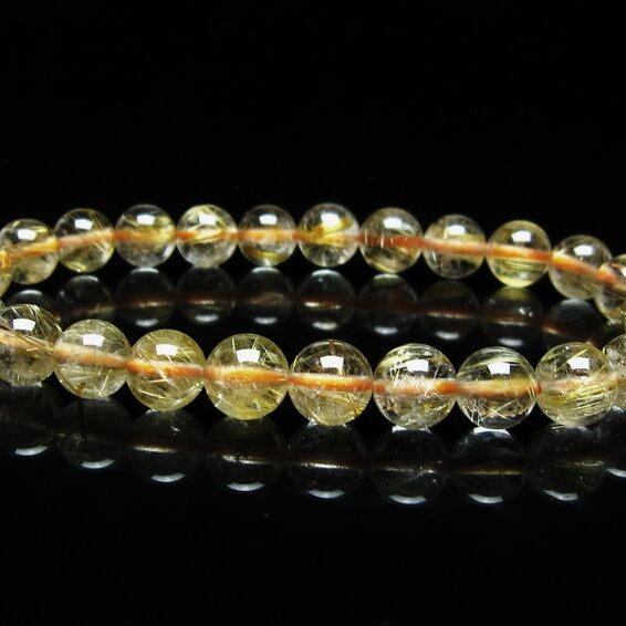 ルチルクォーツ ブレスレット 7mm タイチンルチルクォーツ タイチンルチル 一点物 メール便可 [M便 1/10] 111-49123