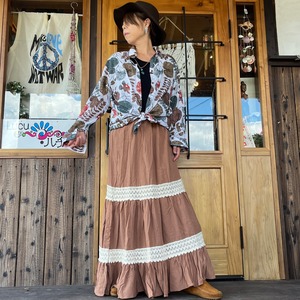 ボヘミアンマキシ丈スカート