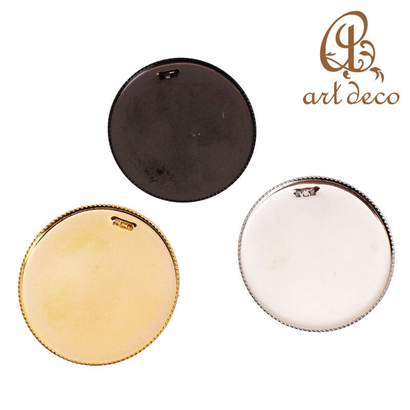 スカーフ留め ピン 楕円 40mm×30mm アクセサリー パーツ カラワク 空枠