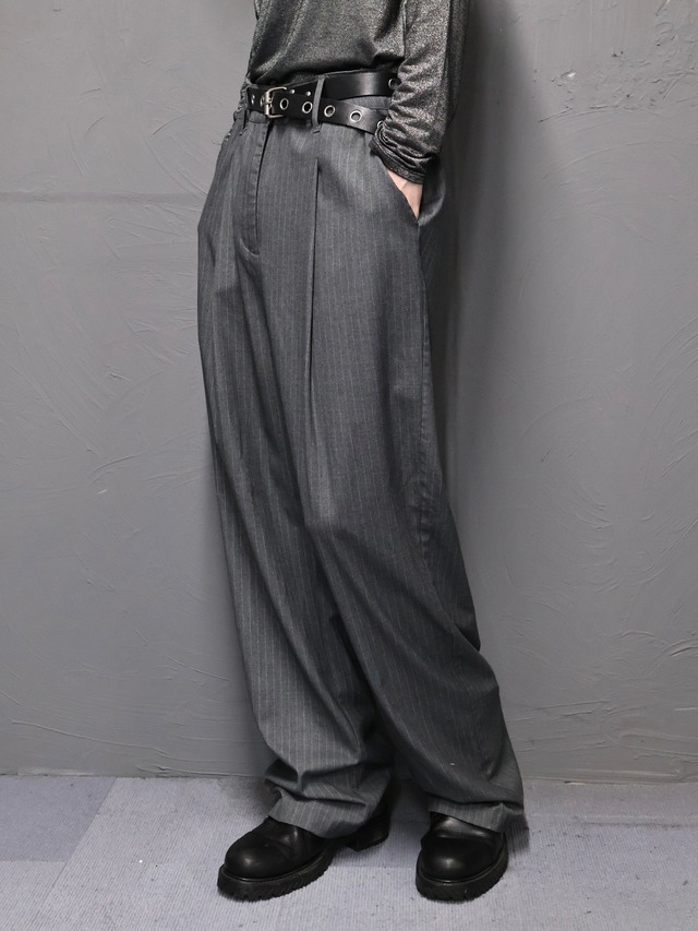 pinstripe straight slacks