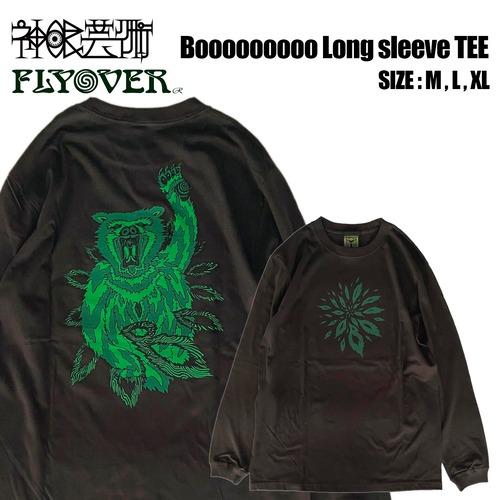 神眼芸術×FLYOVER『Booooooooo』Long sleeve T-shirt (SUMI)
