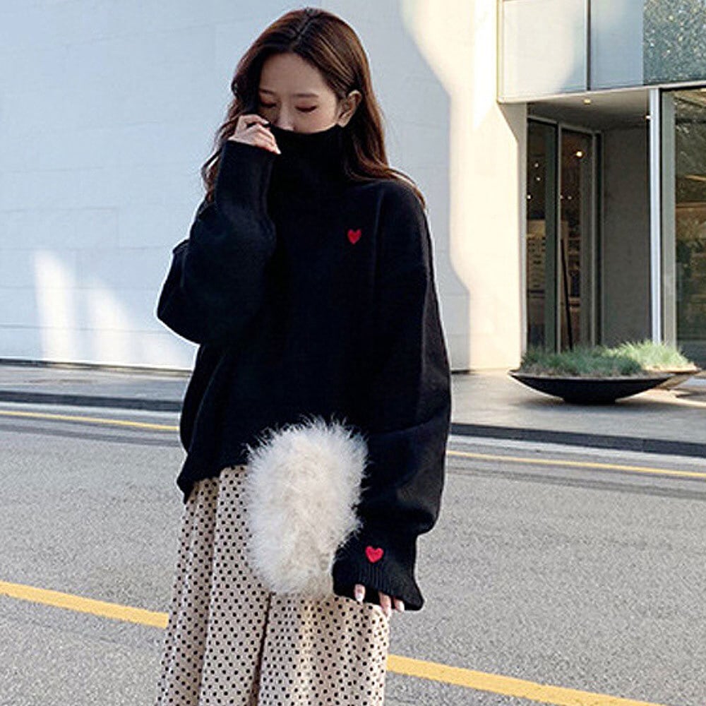 NKNT ハート柄 長袖ニットセーター NKNT ハート柄 長袖ニットセーター NKNIT ハート柄 長袖ニット