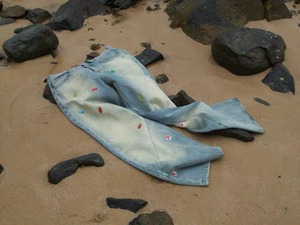 NeverSeez Fruit Print Washed Denim