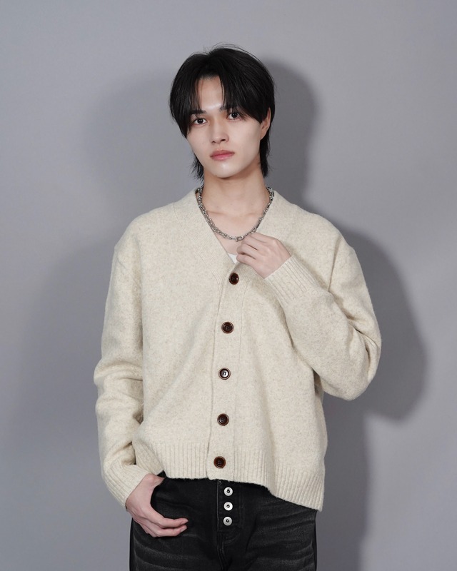 【ALUDE SELECT 】Solid vneck knit cardigan
