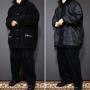 boa fleece & polyester reversible blouson