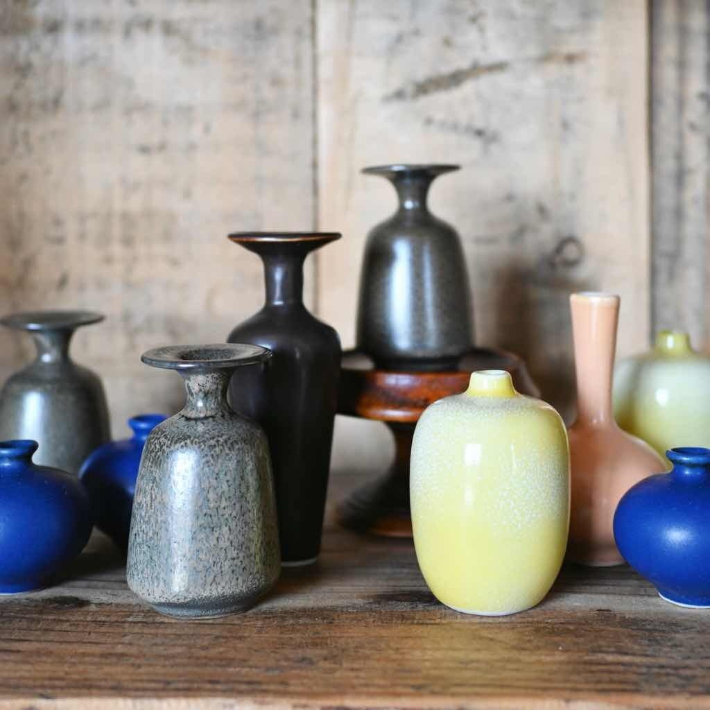 ちいさな陶器 マチルド｜ブラウン 茶色 小さい ミニ花瓶 フラワー