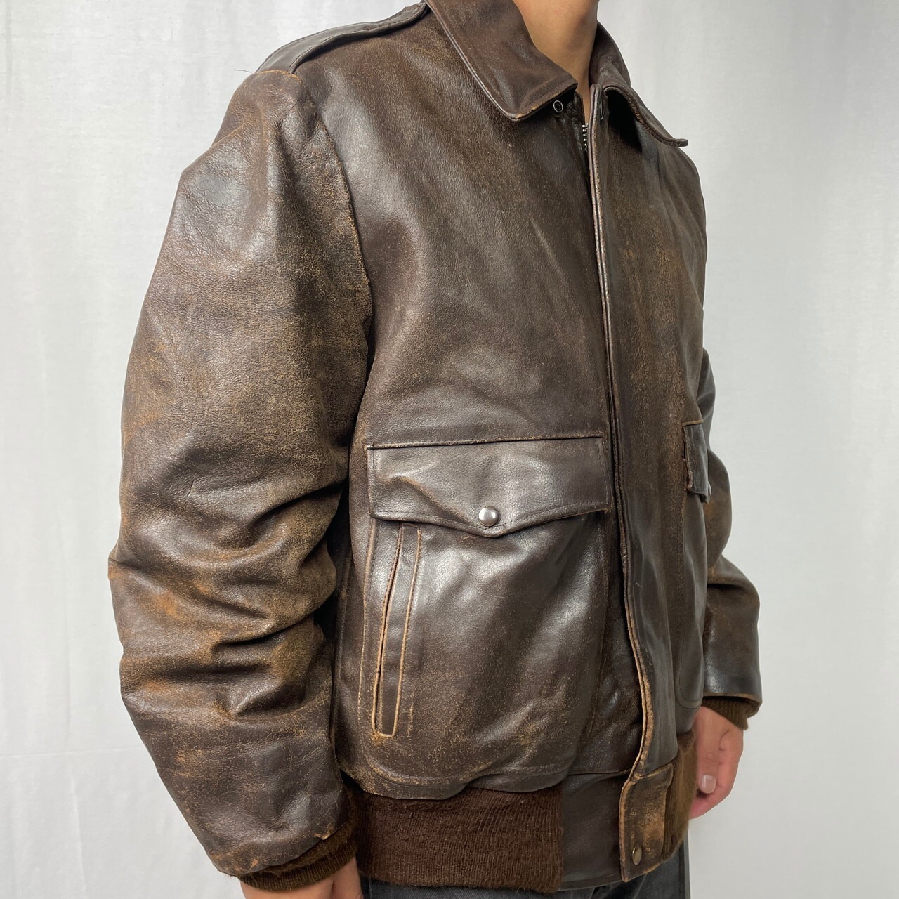70年代〜80年代 SEARS シアーズ A-2 タイプ フライトジャケット レザー 