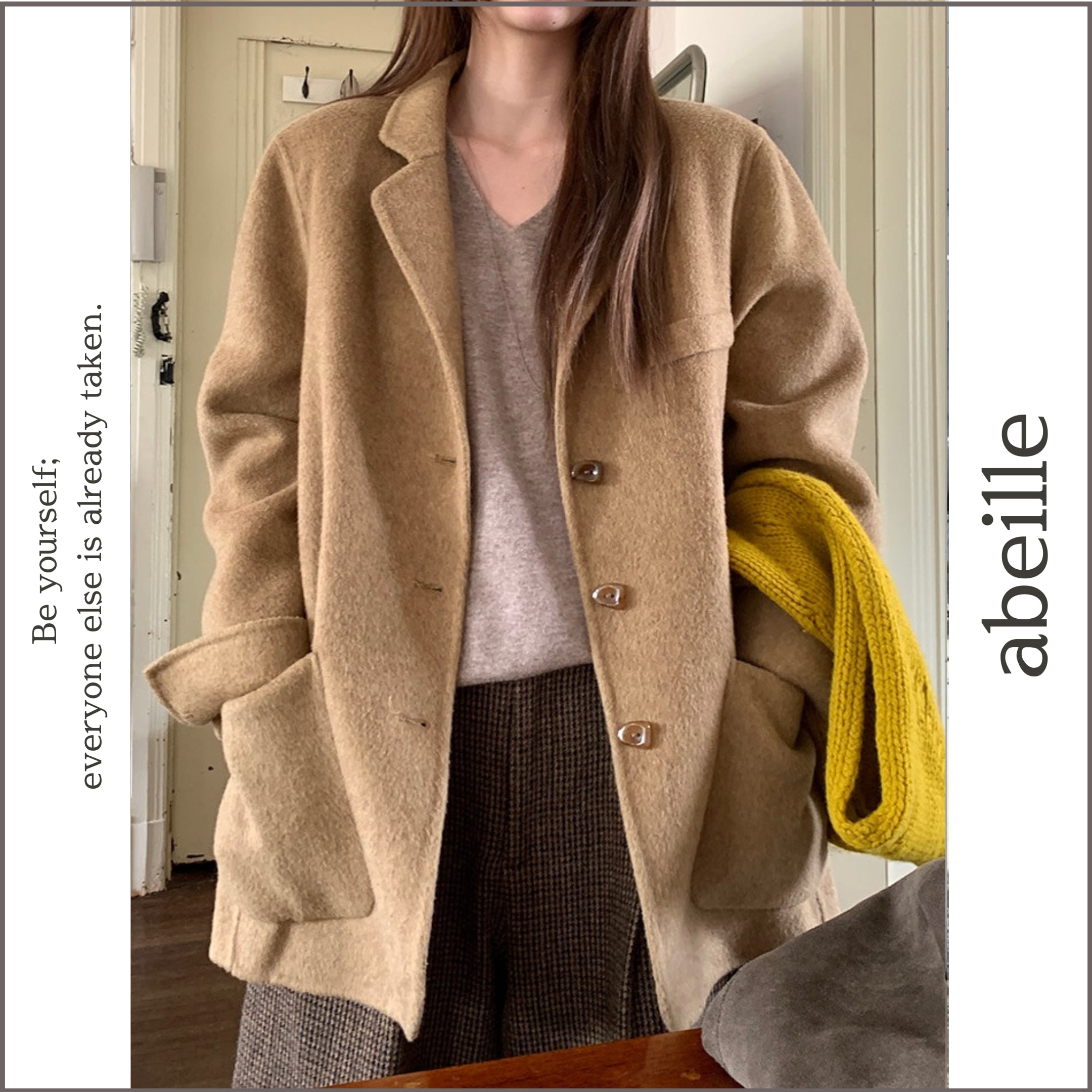 single breast button short coat 14827