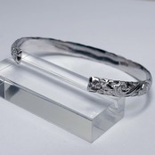 [手彫り]ハワイアンバングル(カレイキニ/SS)