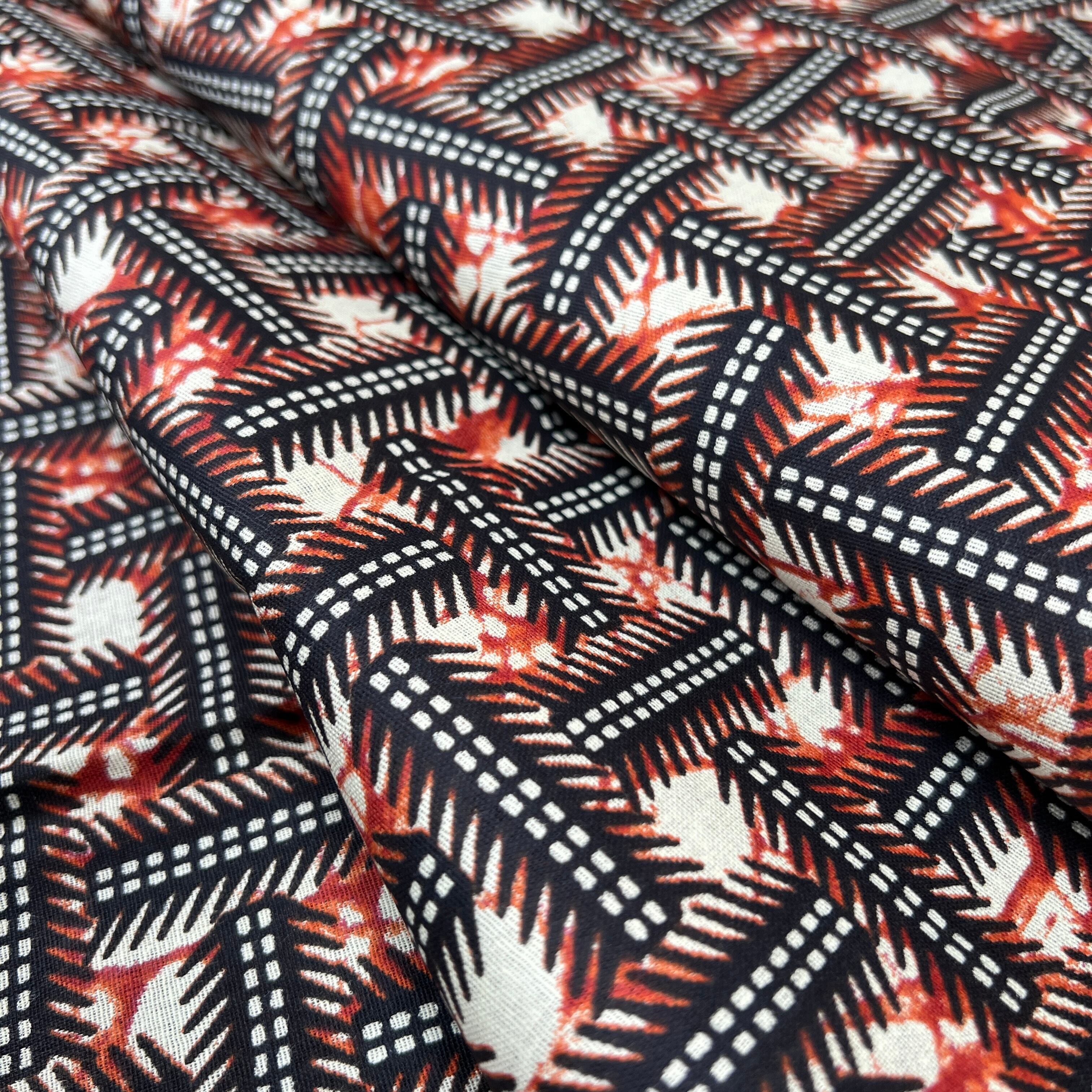 アフリカプリント布(薄手) 24-38 在庫2