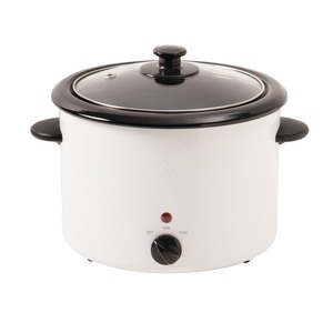 【特価処分】LITHON ライソン 電気煮込み鍋 スロークッカー 3.0L 簡単自動調理 ほったらかし ホーロー製内鍋 時短料理 5種レシピ付き 大容量3L 温度調節2段階 ホワイト KDPC-30AW