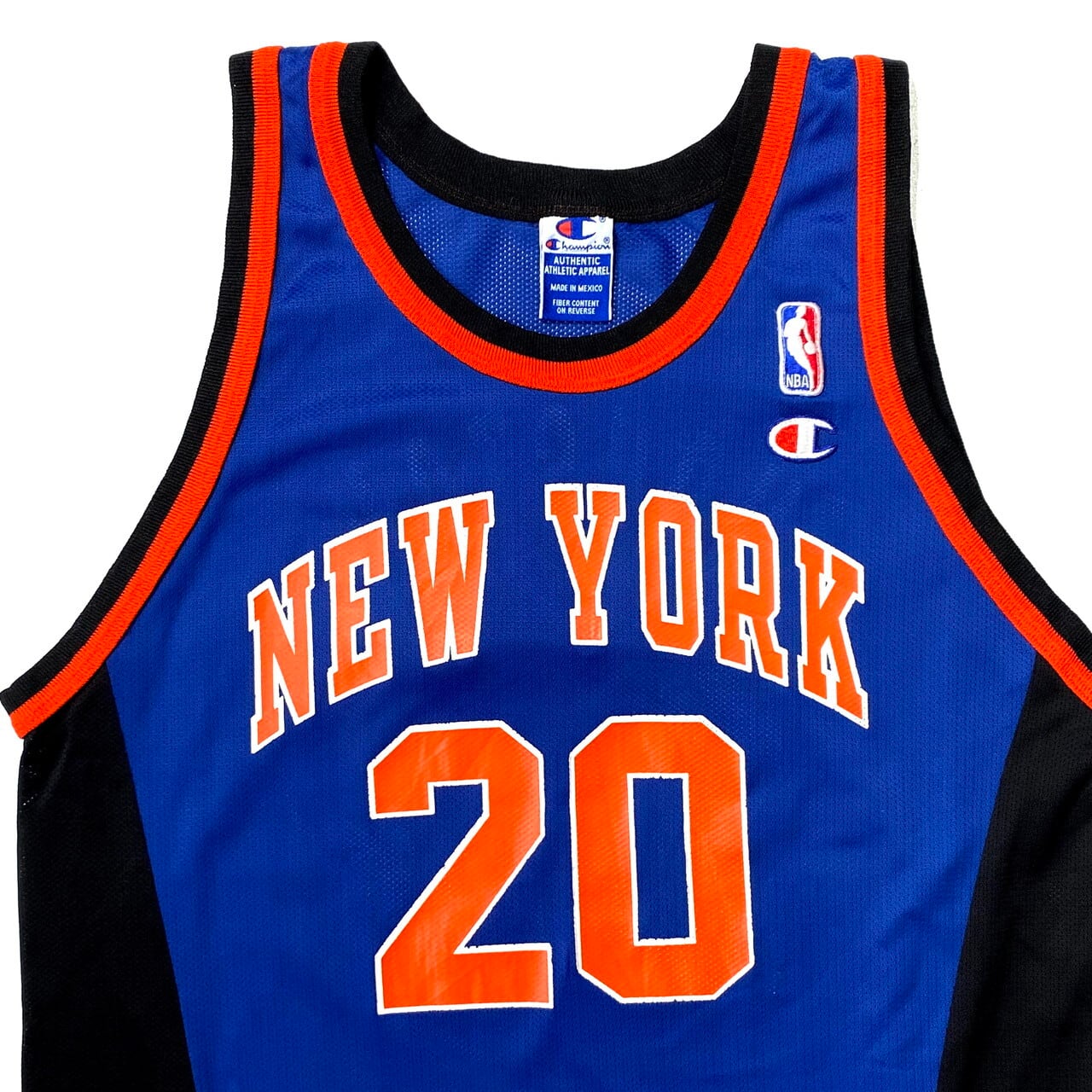 90年代 Champion チャンピオン NBA New York Knicks ゲームシャツ レプリカユニフォーム 44　メンズL相当  ニューヨークニックス　アラン・ヒューストン 古着【ゲームシャツ】 | cave 古着屋【公式】古着通販サイト powered by BASE