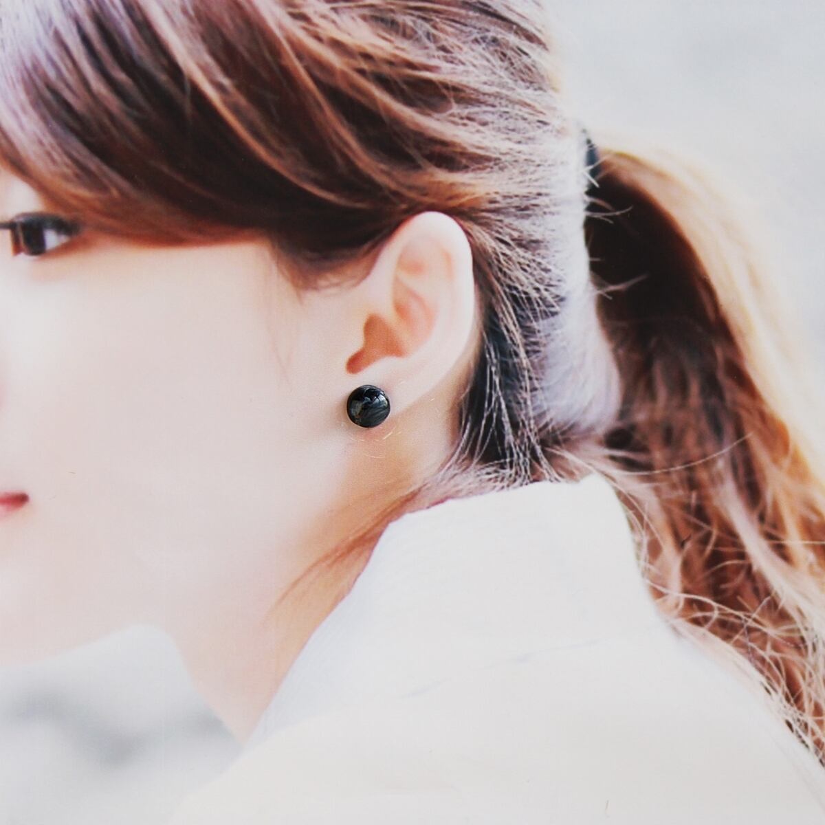 希少石！｜ブルーピーターサイトのひと粒ピアス｜数量限定｜14kgf