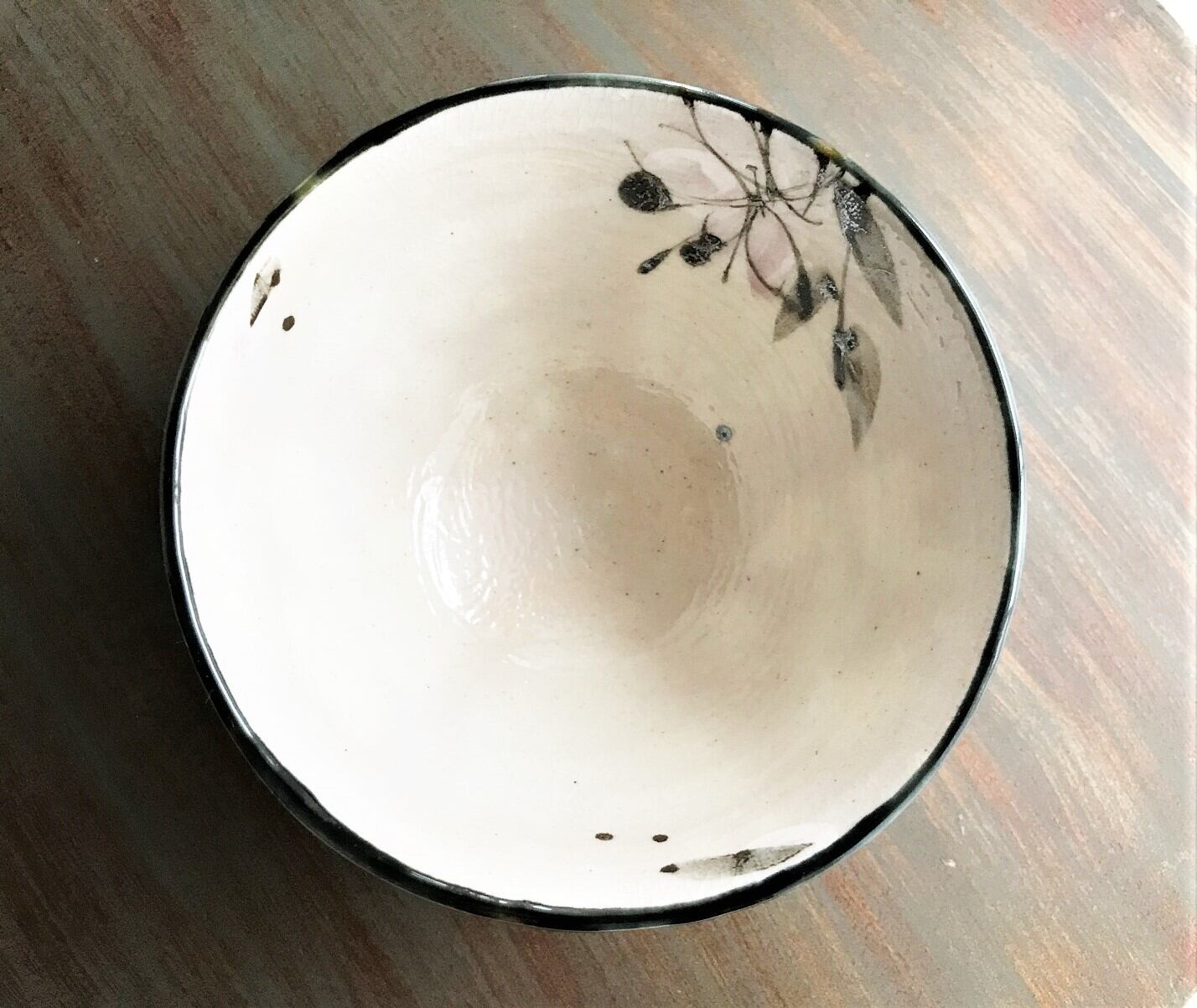 まほろば 藍枝垂れ花 飯碗