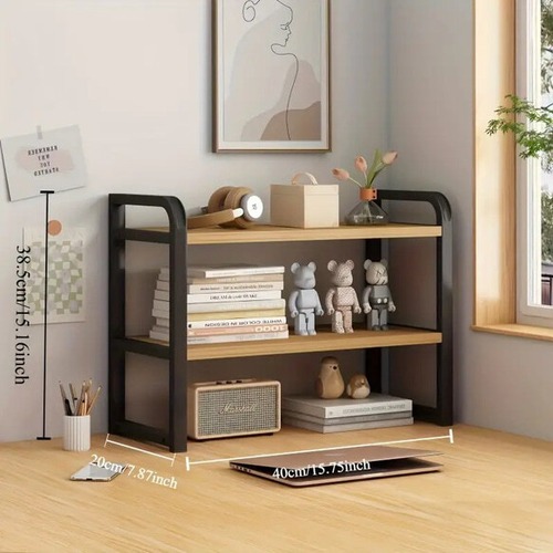 小物収納棚 小物収納ラック 木製 ２段 幅40cm デスク収納 キッチン収納 ヴィンテージ おしゃれ 北欧