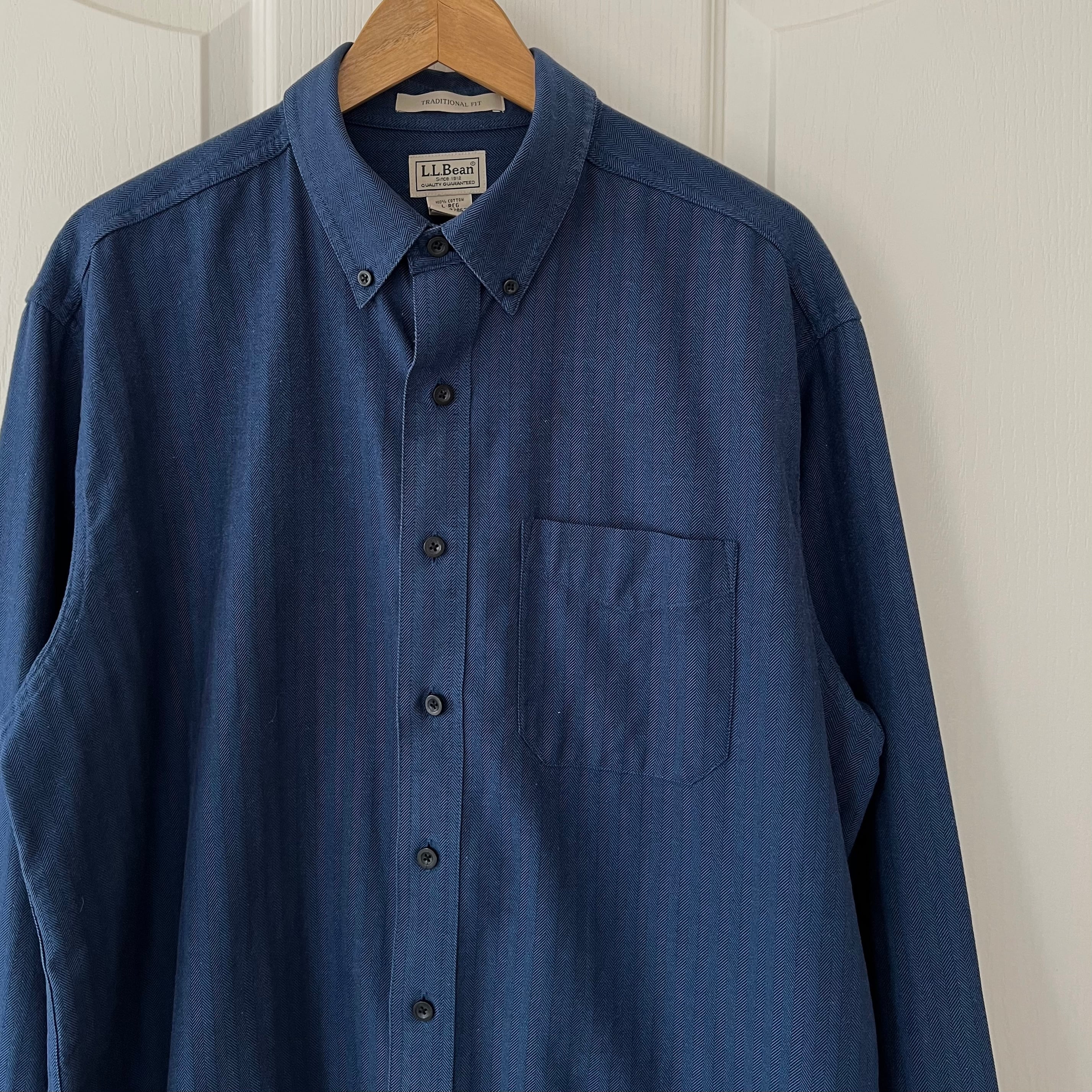 L LLBEAN シャツ ブルー エルエルビーン 青 L LLBEAN シャツ ブルー エルエルビーン 青