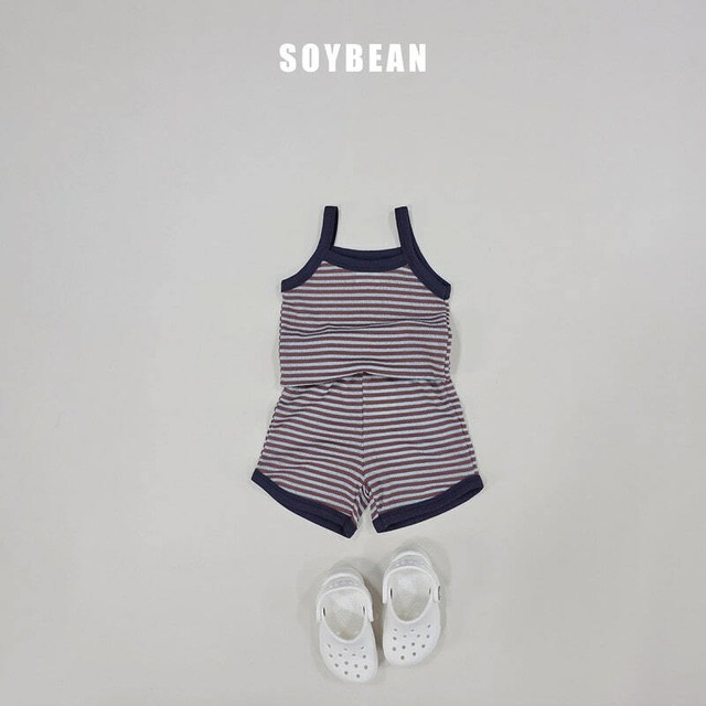 【即納】SOYBEAN 26/SM ウィンディストライプ上下セット｜夏服｜韓国子供服