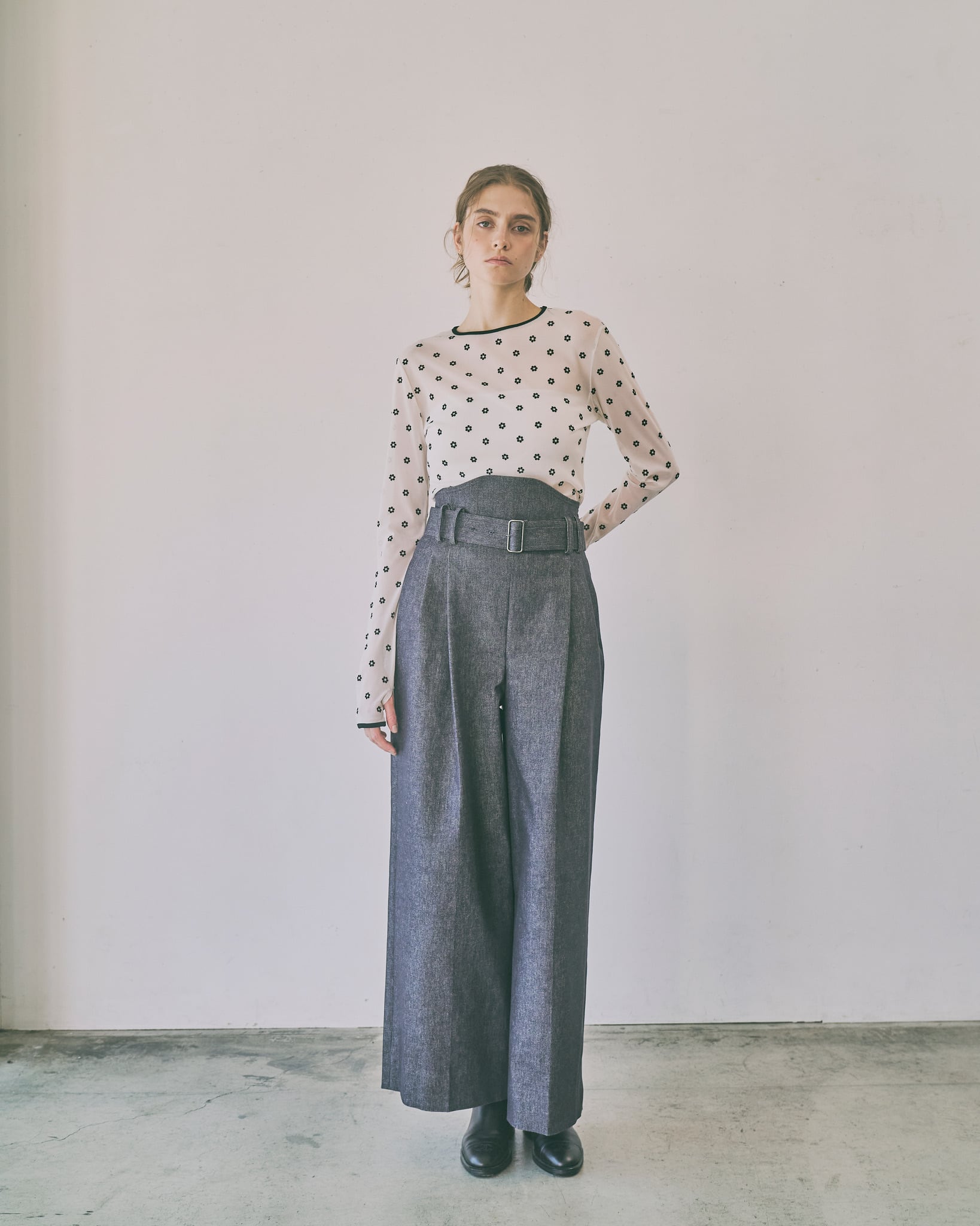 予約】sheer crew tops 