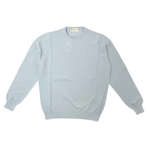 FILIPPO DE LAURENTIIS(フィリッポ デ ローレンティス)crepe cotton pique crewneck knit(GC1ML08/800)/SAX