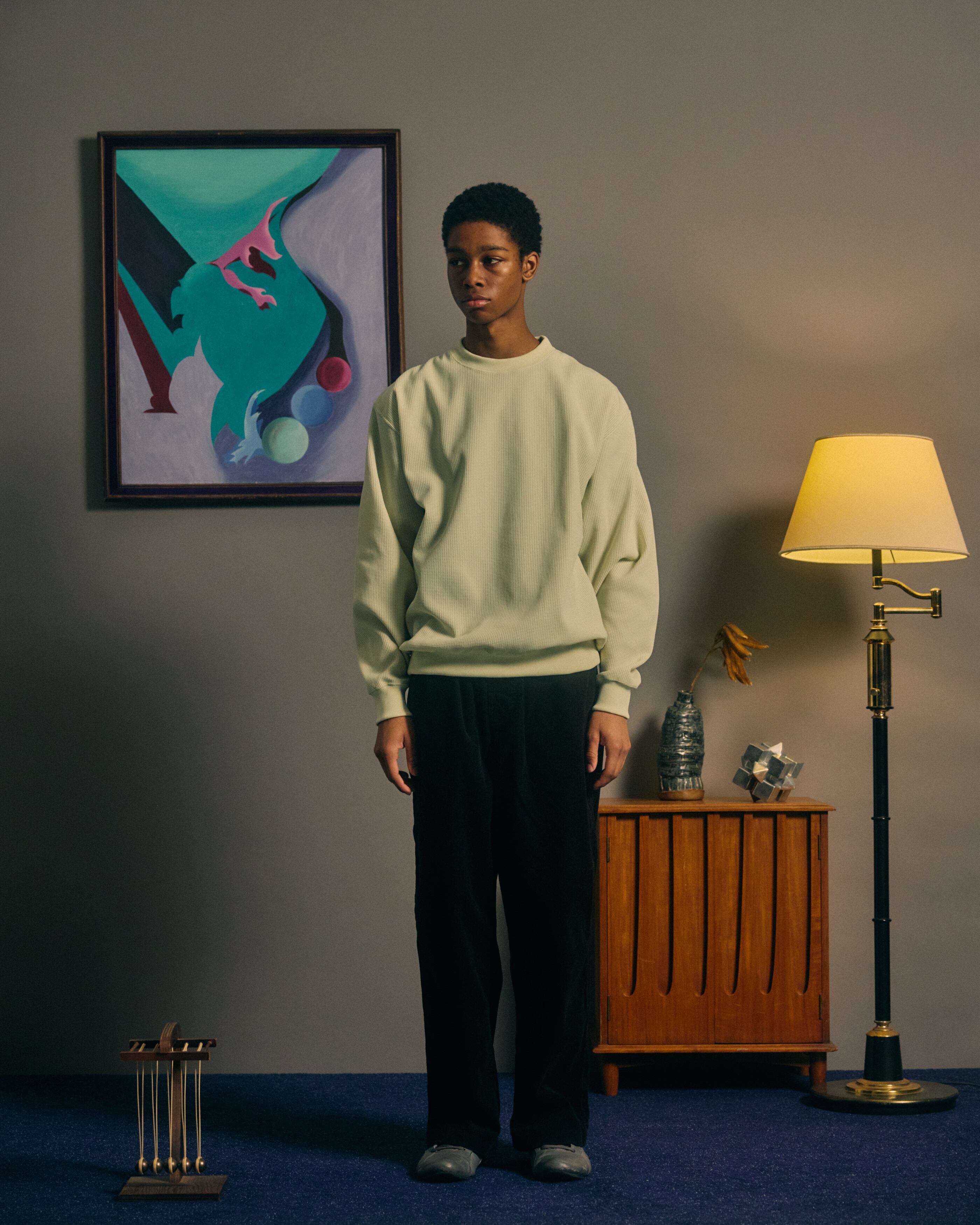 COMFORTABLE REASON / STRAIGHT CORDS SLACKS BLACK | THE NEWAGE CLUB