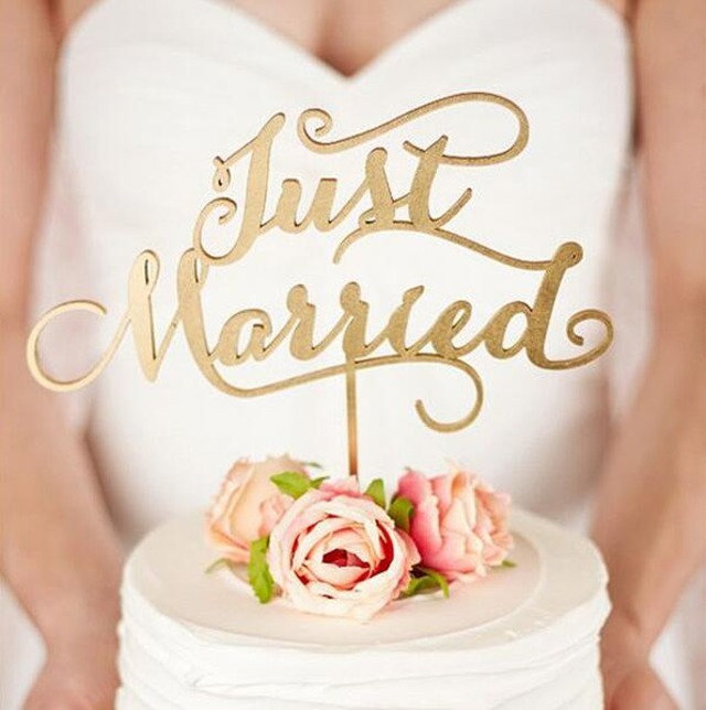 ケーキトッパー「JUST MARRIED」　①