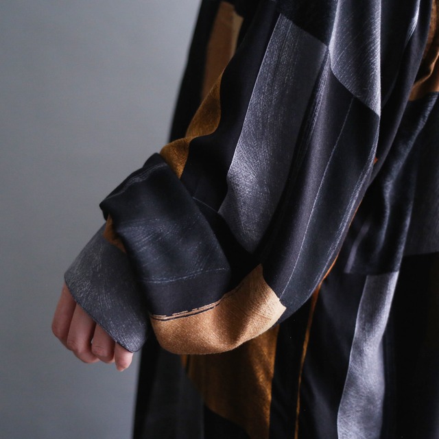 good coloring square art pattern loose shirt（made in italy）