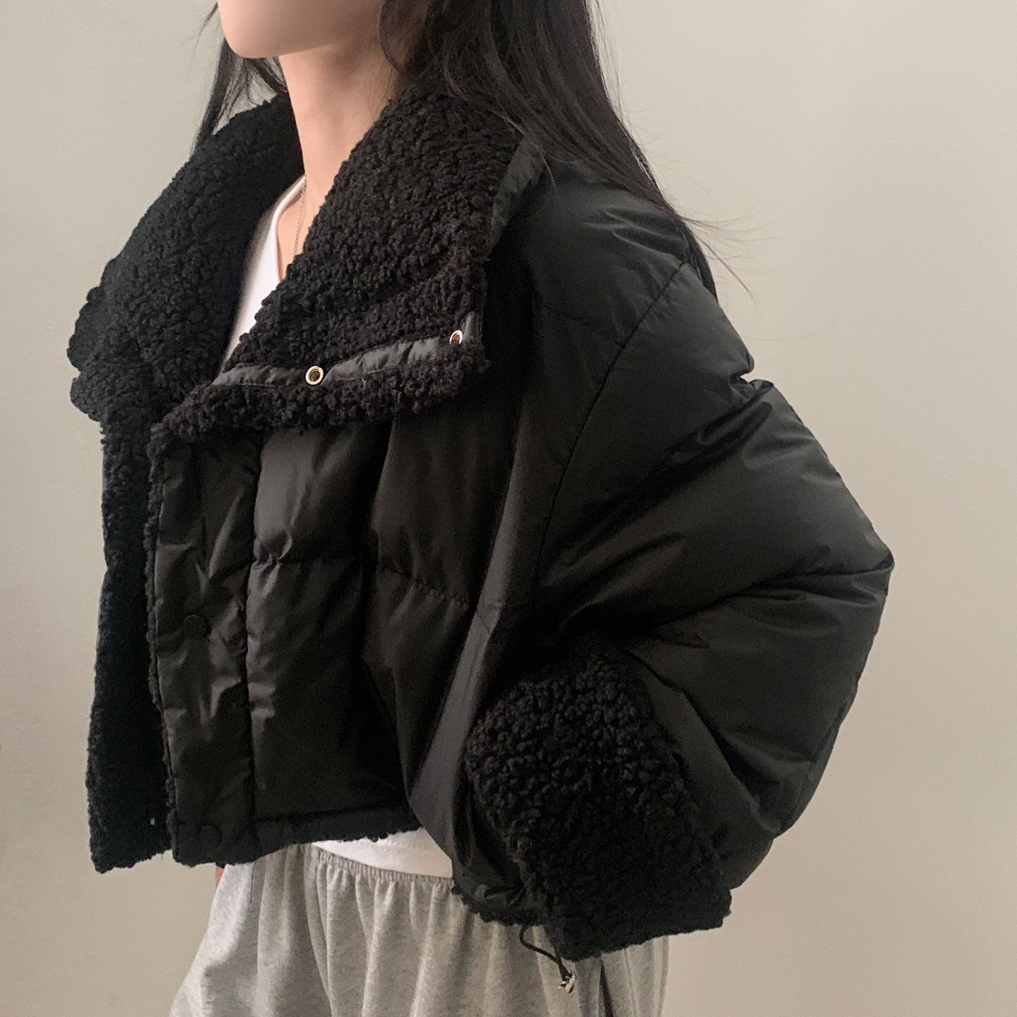 アウター ジャケット コート リバーシブル もこもこ ダウン ミニ