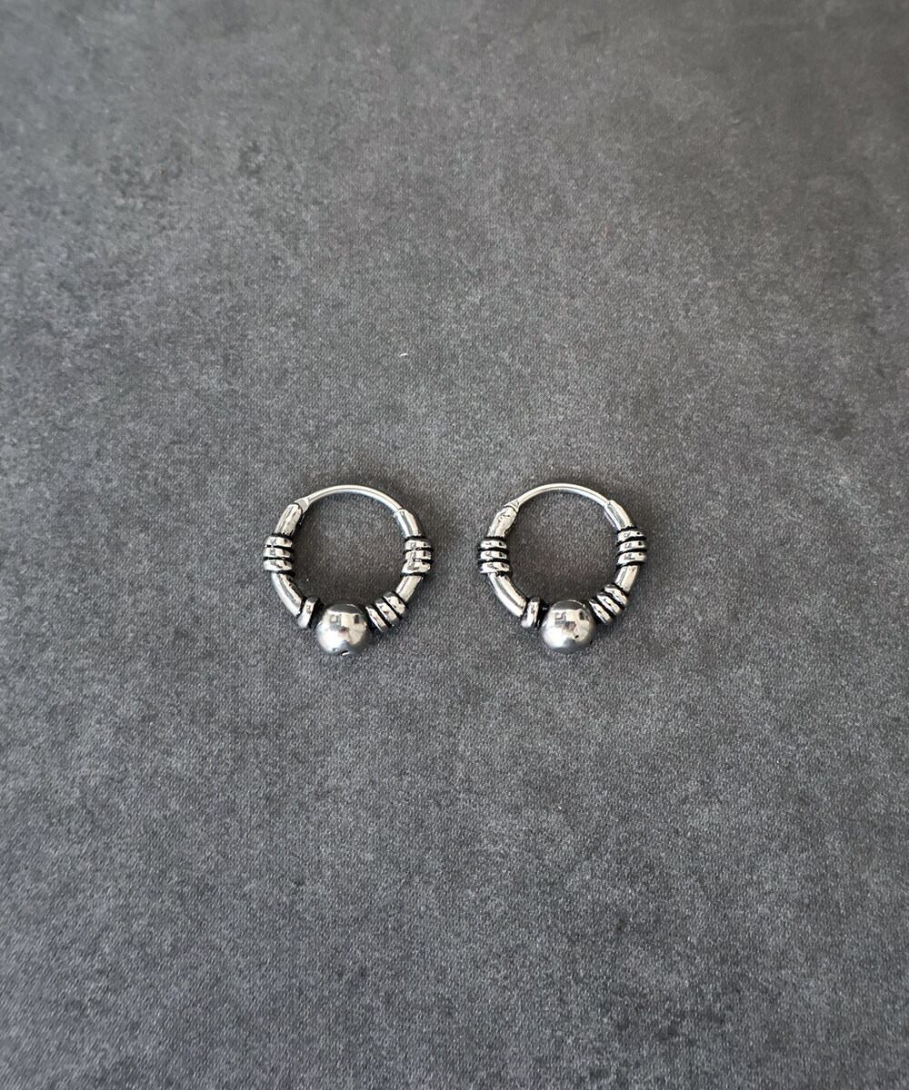 【SELECT】unisex サージカル ステンレス 316L】メンズライク フープピアス　金属アレルギー対応