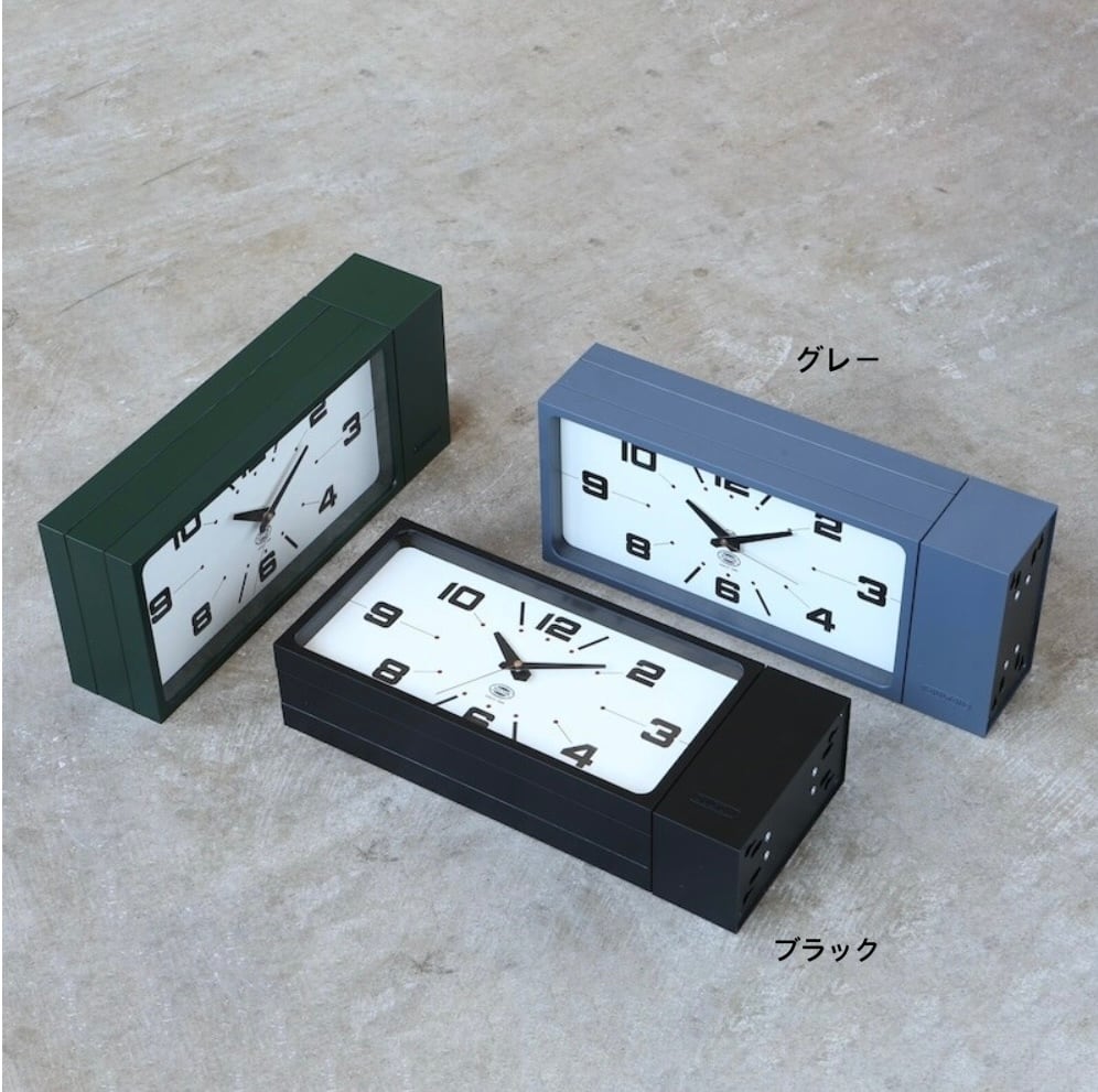 ダルトン DULTON DOUBLE FACE CLOCK RECTANGLE BLACK ダブル フェイス
