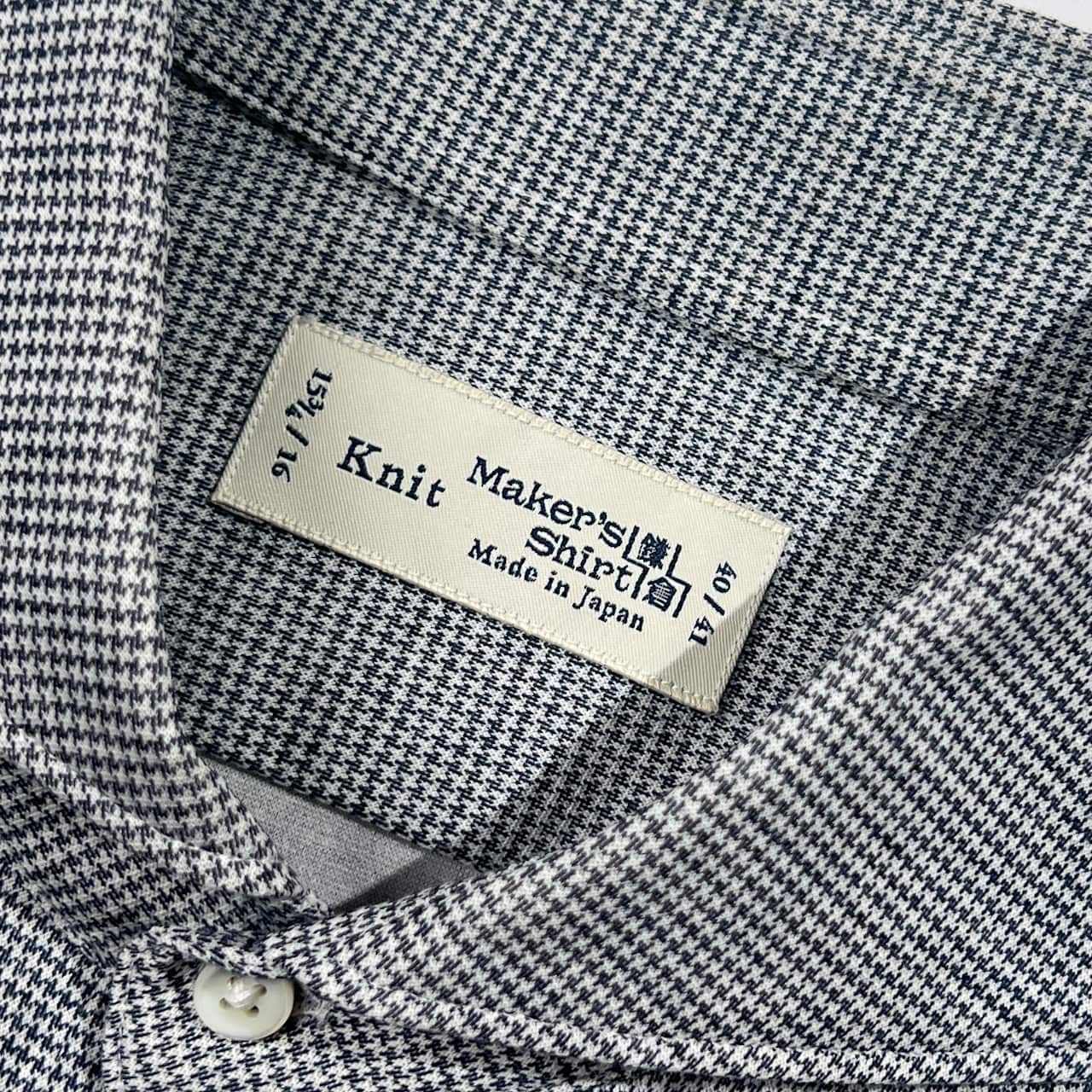 Maker's Shirt 鎌倉 カマクラシャツ 千鳥格子 ワイドカラー 長袖 ワイシャツ ドレスシャツ 15 4/3/16 /メンズ