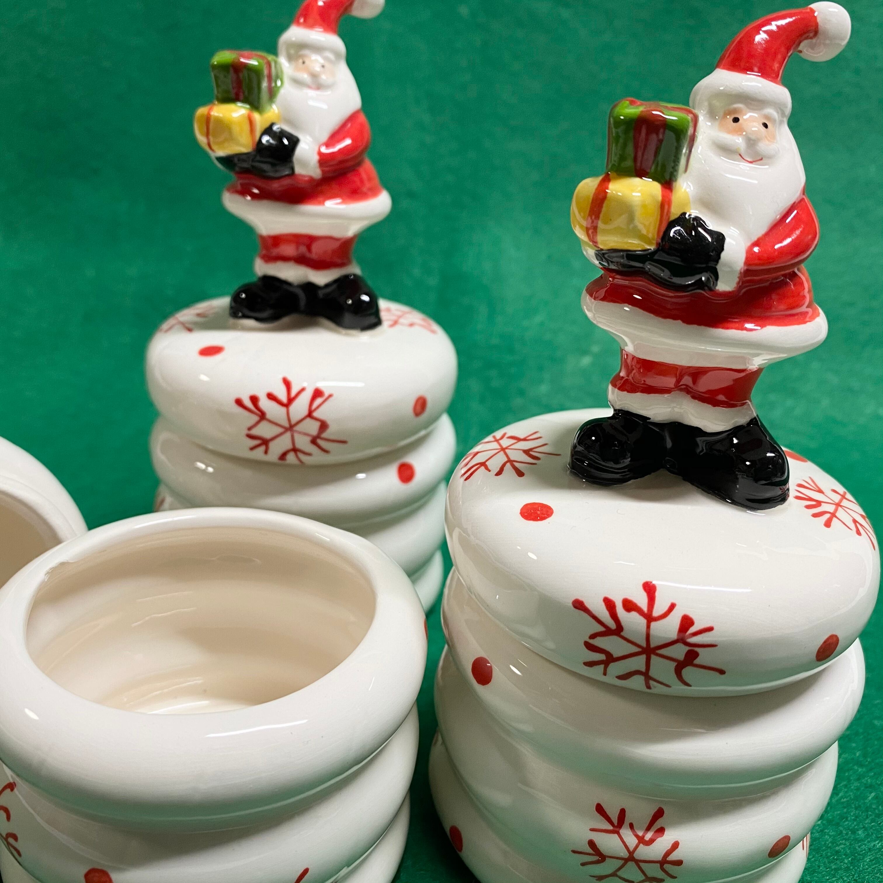 【レア美品】クリスマス★木馬★陶器の小物入れ