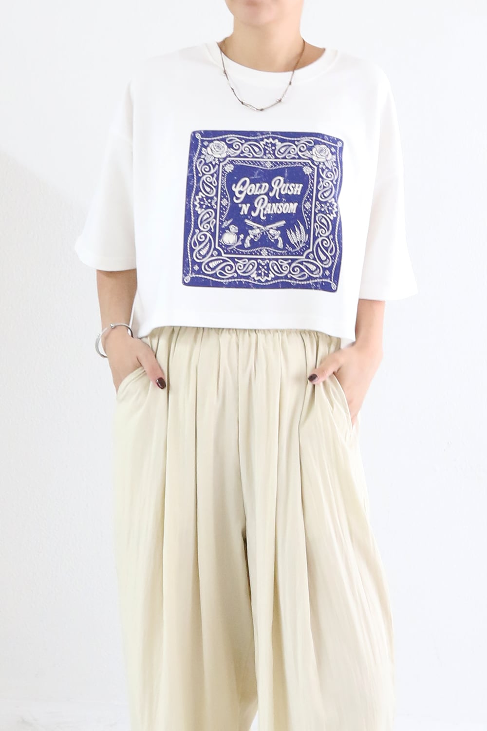 ペイズリークロップドT-シャツ / Paisley Cropped T-Shirt(W26S2025H)