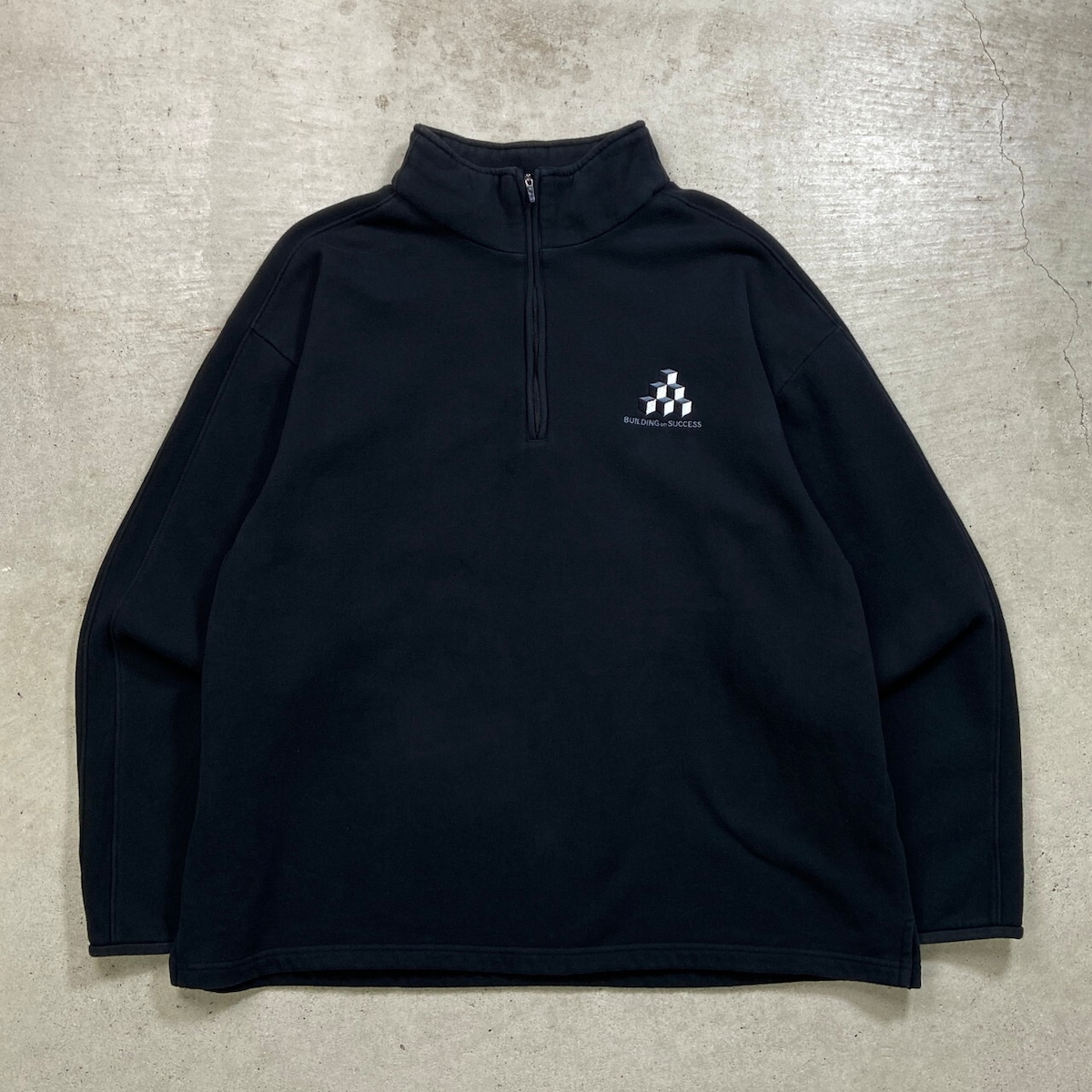 J AMERICA 古着企業ロゴ刺繍ハーフジップスウェットXL ④