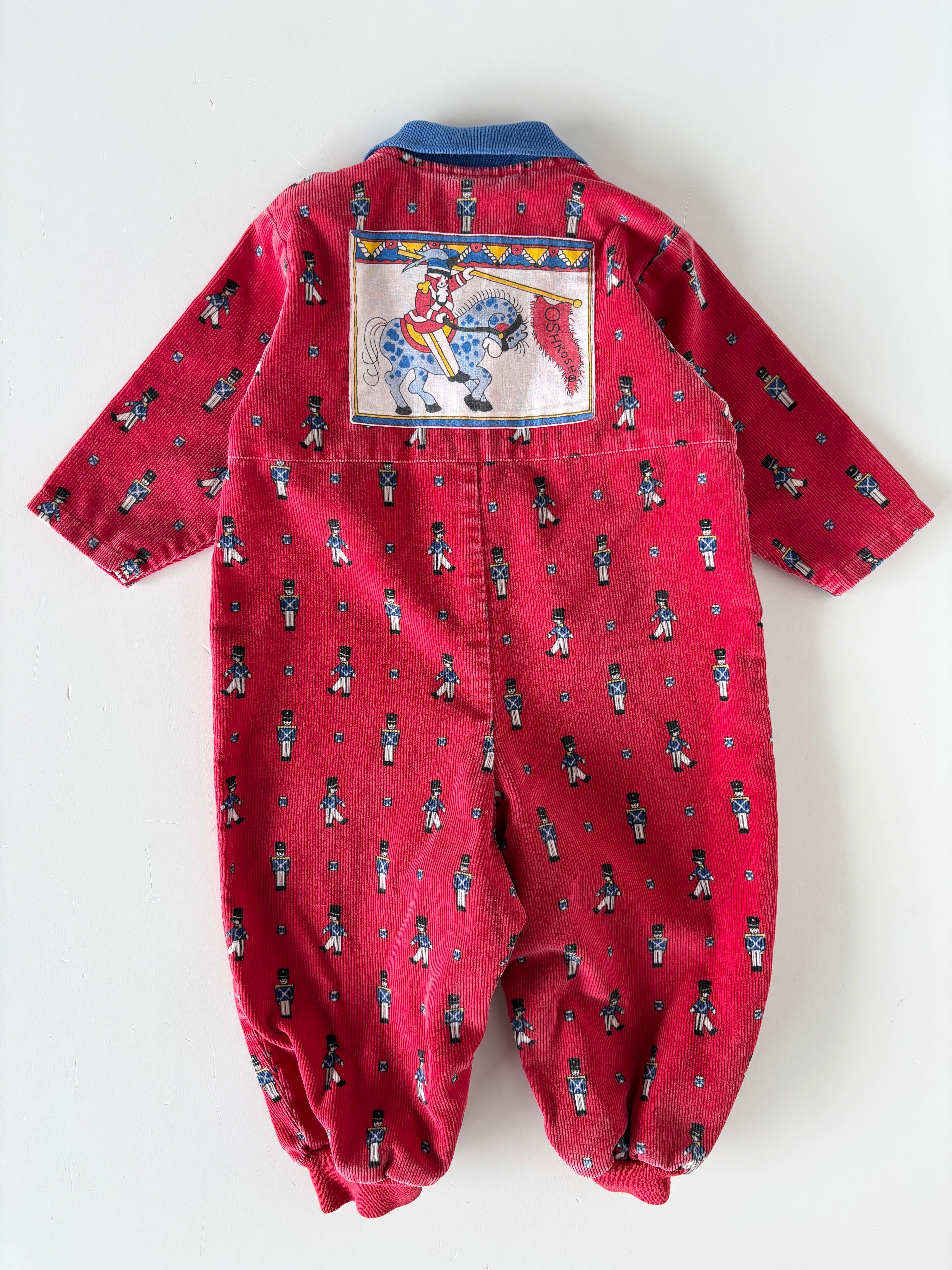 【18m・vintage 】OshKosh 兵隊柄ジャンプスーツ