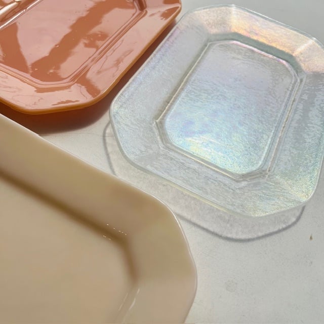 天気雨 隅切り角皿 | ihana design(イハナデザイン）