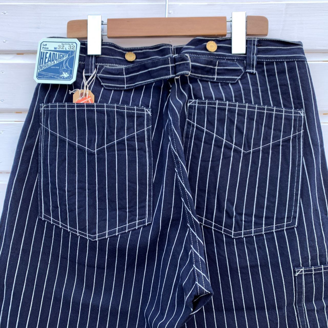 HEADLIGHT 8oz. SPECIAL WOVEN STRIPE DENIM WAIST OVERALLS | Jeans